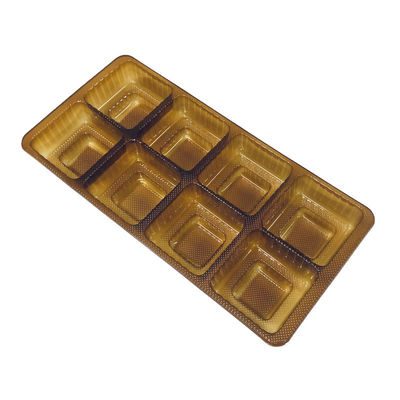 Op maat gemaakte 6 compartimenten Amber kleur Blister Invoegplaat voor Mooncake Plastic Box