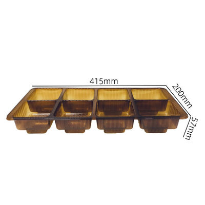 Op maat gemaakte 6 compartimenten Amber kleur Blister Invoegplaat voor Mooncake Plastic Box