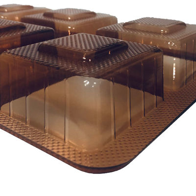 ISO45001 Goedgekeurde Amber PET-bak voor mooncakes Gebak in vacuümvormend materiaal