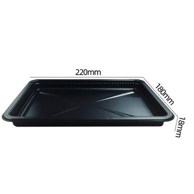 Koudbestendig plastic voedsel serveerplaat Zwart PP Blister Tray voor rundvlees